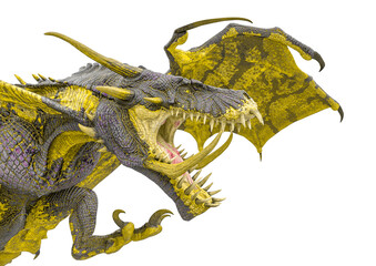 Fototapeta premium master dragon in white background close up