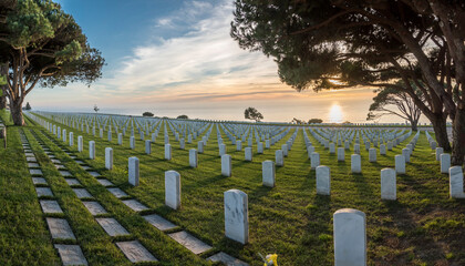 Fort Rosecrans National Cemetery is a federal military cemetery in the city of San Diego, California.  © Mark J. Barrett