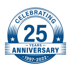 Fototapeta premium 25 years anniversary celebration design template. 25th logo vector illustrations. 