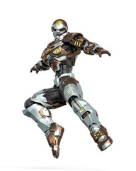 space knight is floating in action