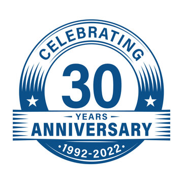 30 years anniversary celebration design template. 30th logo vector illustrations.

