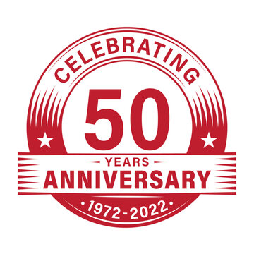 50 years anniversary celebration design template. 50th logo vector illustrations.
