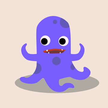 funny octopus cartoon creepy monster