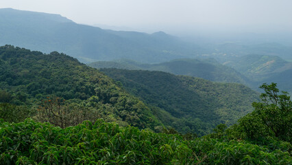 Fototapeta premium Kolhapur-Goa Scenic Valleys at Amboli Ghat in Winter season