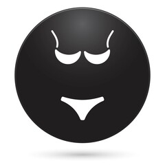 Lingerie icon, black circle button, vector illustration.