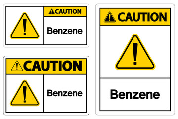 Caution Benzene Symbol Sign On White Background