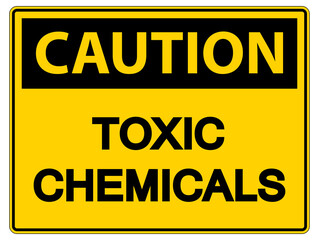 Caution Toxic Chemicals Symbol Sign On White Background
