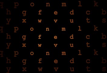 Dark orange vector template with isolated letters.