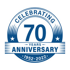 70 years anniversary celebration design template. 70th logo vector illustrations.
