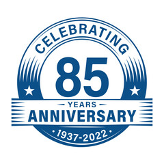 85 years anniversary celebration design template. 85th logo vector illustrations.
