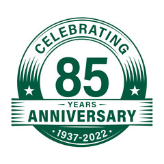 85 years anniversary celebration design template. 85th logo vector illustrations.
