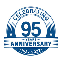 Fototapeta premium 95 years anniversary celebration design template. 95th logo vector illustrations. 