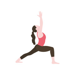 vector illustration, woman silhouette, girl doing yoga, sport, fitness 