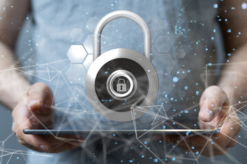 abstract lines with dots over dark background.