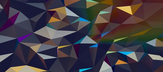 Fototapeta premium Color Blend Rainbow Trendy Low Poly BG Design