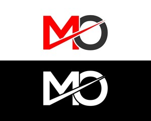Creative Letter MO Logo Geometric isolated Flat Vector Logo Design Template.