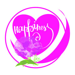 Valentine Sublimation Hearts Elements.Flowers and a heart.Sticker, postcard, banner. The theme of love and relationships.Scrapbooking background.