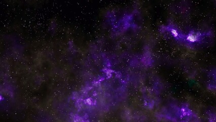 bright purple nebula and the glitter of stars.  purple nebula and cosmic dust.