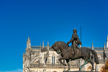 equestrian statue in the monastery of Batalha in Portugal
