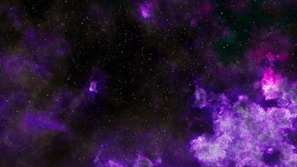 bright purple nebula and the glitter of stars.  purple nebula and cosmic dust.