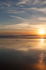 Fototapeta na wymiar low tide at sunset