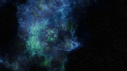Space scene. Clear neat blue nebula with stars. Star explosion in a galaxy  free space