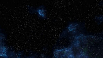 Naklejka na ściany i meble Space scene. Clear neat blue nebula with stars. Star explosion in a galaxy free space