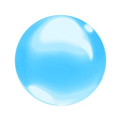 Blue crystal ball.gradient round air soap bubble magic crystal glass ball clip art icon design.Water aqua drop.Circle isolate on white background.Mother of pearl.Colored sphere moon.Globe.Logo
