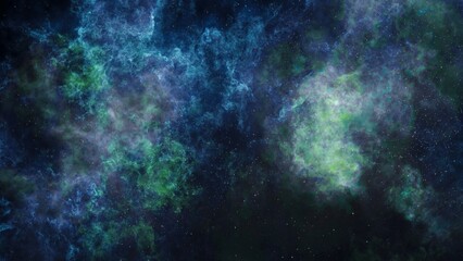 Naklejka na ściany i meble Space scene. Clear neat blue nebula with stars. Star explosion in a galaxy free space