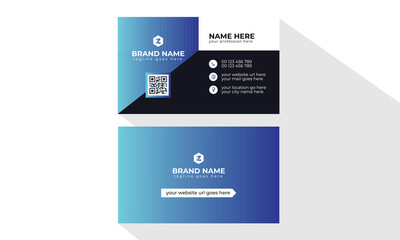 Blue modern, creative, Corporate business card Template 74 and name card, simple, Eye catching, Professional, clean template vector design with Triangle, Rectangle, Circle and Hexagon layout
