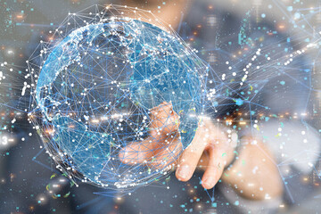 Fototapeta premium Business intelligence analyst dashboard on virtual