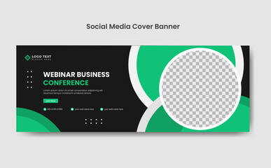 Webinar business conference social media cover banner template or web banner, web header design template