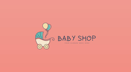 Baby Shop Logo Design Concept Template Vector for Online and Offline Business Logo