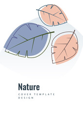 Creative leaves on a white background. Template for environmental poster, brochure, flyer. Design for seasonal sale. Vector