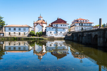 Fototapeta premium street view of chaves old town, portugal