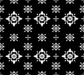 Black and white Geometric ethnic oriental pattern traditional Design for background,carpet,wallpaper,clothing,wrapping,Batik,fabric,Vector illustration embroidery style.