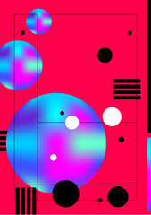 Abstract background.Composition of lines and circles with a bright gradient.
Vector illustration.