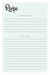 Recipe card template, cocktail recipe card, holiday recipe card, recipe card blank, photo greeting card template