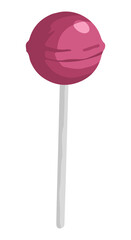 Lollipop candy. Single doodle of dessert, sweet food. Hand drawn vector illustration in flat style. Cartoon clipart isolated on white background.