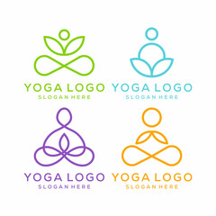sport yoga logo design collection