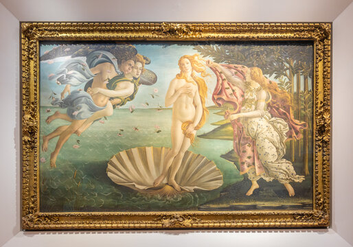 Alessandro Botticelli - The Birth of Venus, 1485. Renaissance art in Uffizi Museum