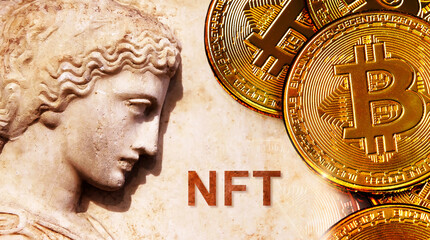 NFT token and classical art, sculpture digitization for marketplace