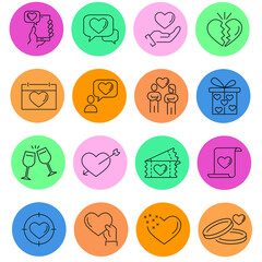 love icon set . love pack vector elements for infographic web. with trend color