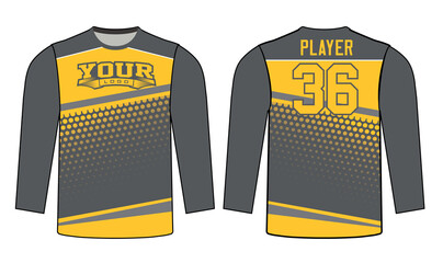 Sports gear long sleeves template mockup perfect fit for all sports. The designs that go on casual wear, shirts, fashions apparel, and all kinds of team uniform