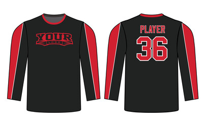 Naklejka premium Sports gear long sleeves template mockup perfect fit for all sports. The designs that go on casual wear, shirts, fashions apparel, and all kinds of team uniform