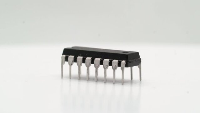 Microcontroller electronic component. Small single board computer device.