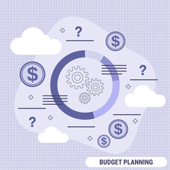 Budget planning, financial statistics flat design style vector concept illustration