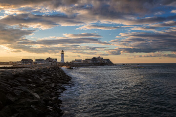 Sunset in Scituate Lighthouse, Massachusetts