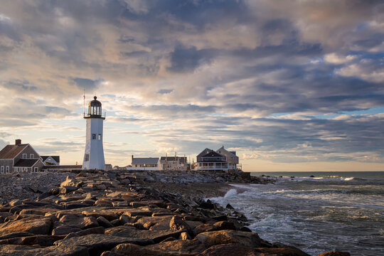 Sunset in Scituate Lighthouse, Massachusetts