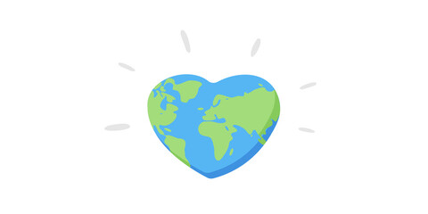 Earth in heart shape abstract illustration